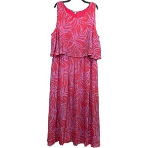 NWOT Marissa Olivia Flowy Tiered Maxi Dress Pink and Lilac, Size 3X